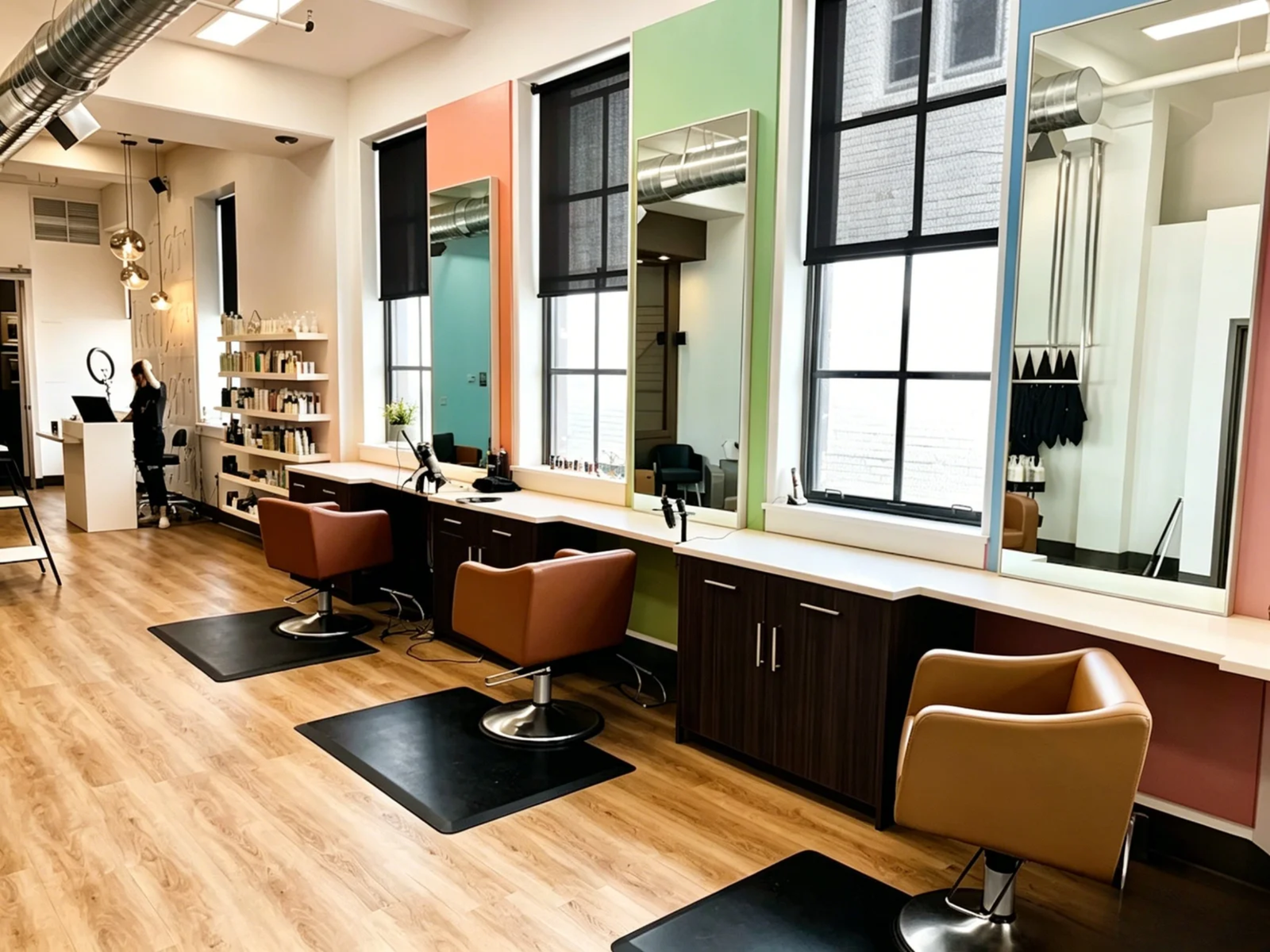Professional hair salon interior